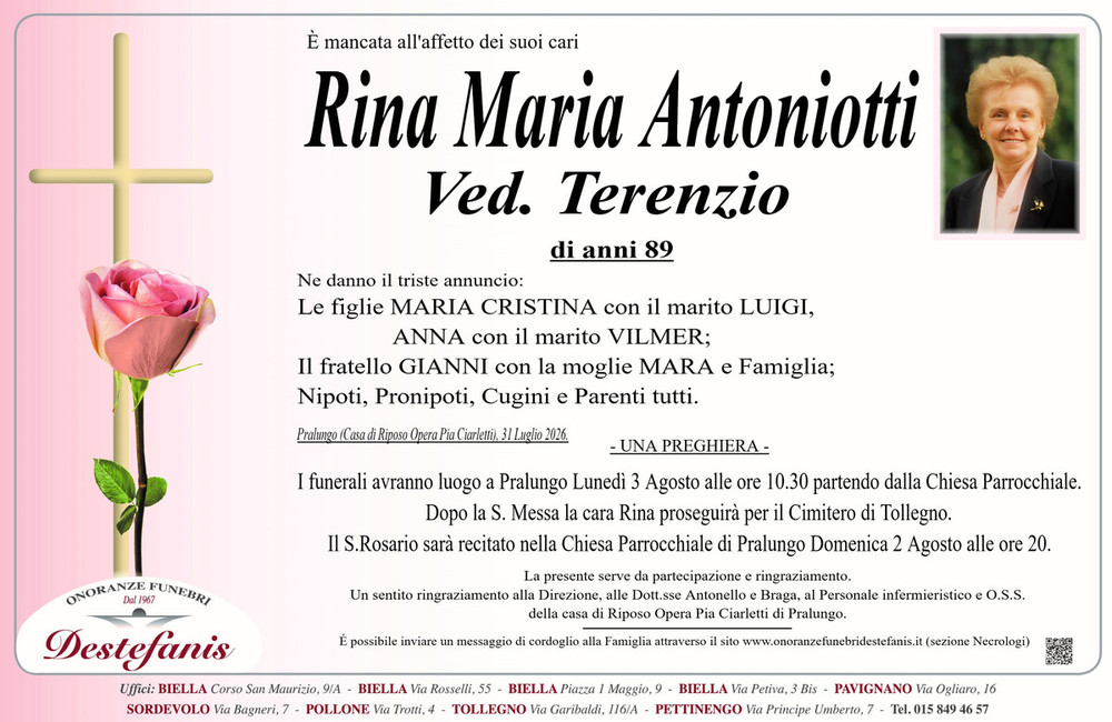 Rina Maria Antoniotti, ved. Terenzio Rina Maria Antoniotti, ved. Terenzio