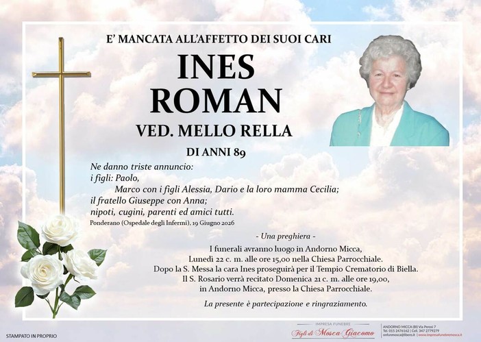 Ines Roman, ved. Mello Rella