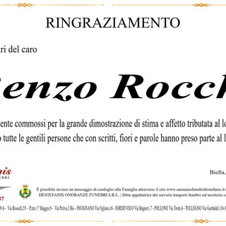 Renzo Rocchi - Ringraziamento Renzo Rocchi - Ringraziamento
