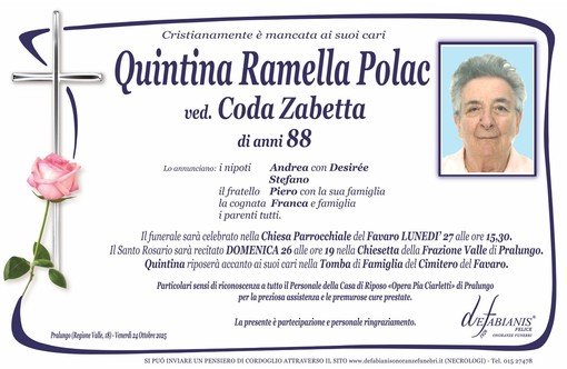 Quintina Ramella Polac ved. Coda Zabetta Quintina Ramella Polac ved. Coda Zabetta
