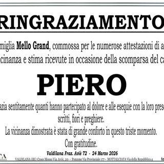 Piero Mello Grand, ringraziamento