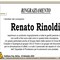 Renato Rinoldi - Ringraziamento