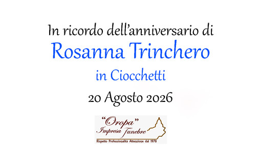 Rosanna Trinchero in Ciocchetti - Anniversario