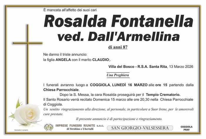 Rosalda Fontanella, ved. Dell'Armellina