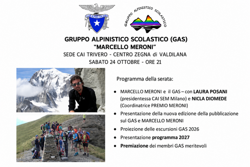 Valdilana, il Gruppo Alpinistico Scolastico presenta il programma 2027 Valdilana, il Gruppo Alpinistico Scolastico presenta il programma 2027