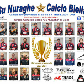 Il poster della squadra di Su Nuraghe Calcio Biella nell'edizione 2025-2026.