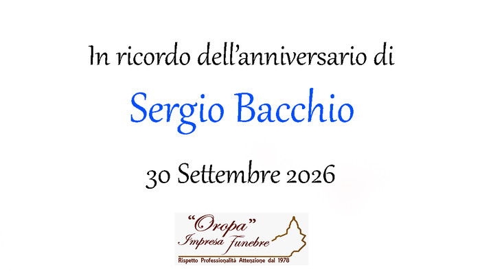 Sergio Bacchio - Anniversario