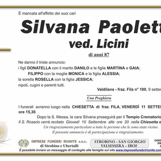 Silvana Paoletto, ved. Licini