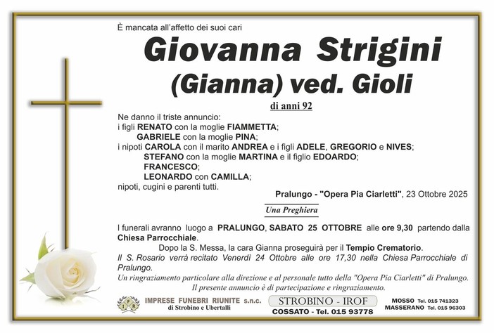 Giovanna Strigini (Gianna), ved. Gioli