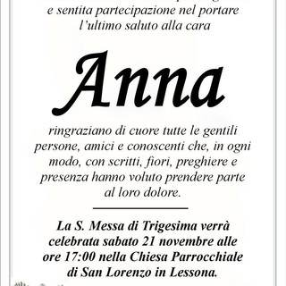 Anna Simonetti - Ringraziamento