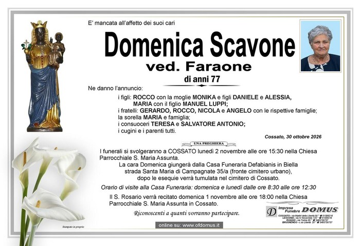 Domenica Scavone, ved. Faraone