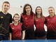 La formazione del TT Biella – V2, che ha conquistato i play off per la promozione in serie A: coach Sergei Mokropolov, Cristina Fazzari, Lodovica Motta, Federica Prola e Matilde Ingravalle.