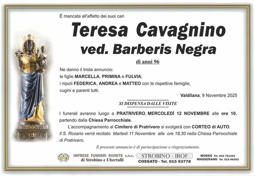 Teresa Cavagnino, ved. Barberis Negra Teresa Cavagnino, ved. Barberis Negra