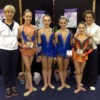 Tatiana Shpilevaya, Giada Lideo, Anna Pellegrini, Alice Vezzù, Rebecca Di Siena ed Arianna Prete di Eurogymnica