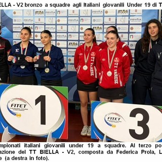 TT Biella, bronzo a squadre agli Italiani giovanili Under 19 di Terni