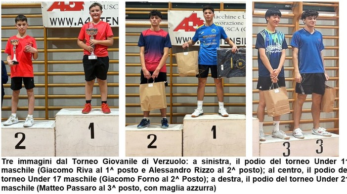 TT Biella, ottimi risultati nel Torneo Giovanile di Verzuolo