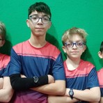 La giovanissima formazione di D3 del TT Biella - Reale Mutua Pelle &amp; Bagolin, che ha conquistato la promozione in D2 (da sinistra: Lorenzo Piemonese, Jacopo Siciliano, Davide Ronsisvalle e Daniele Milanesi)