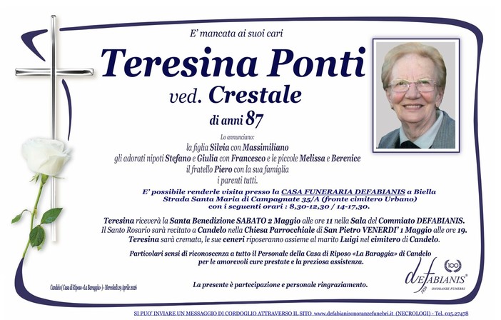 Teresina Ponti, ved. Crestale