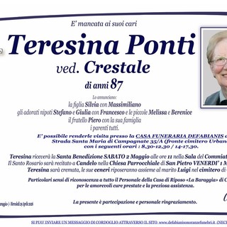Teresina Ponti, ved. Crestale