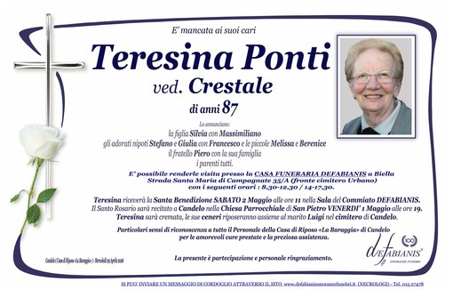 Teresina Ponti, ved. Crestale