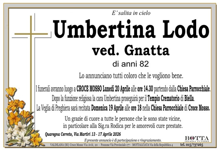 Umbertina Lodo, ved. Gnatta