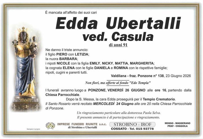Edda Ubertalli, ved. Casula