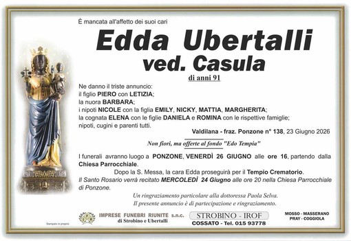 Edda Ubertalli, ved. Casula Edda Ubertalli, ved. Casula