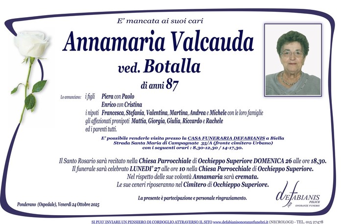 Annamaria Valcauda ved. Botalla