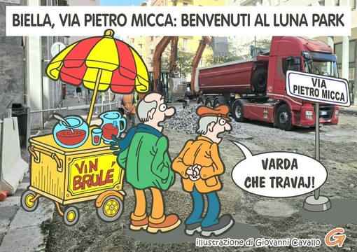 Biella, via Pietro Micca: si ferma il traffico e comincia lo spettacolo Biella, via Pietro Micca: si ferma il traffico e comincia lo spettacolo