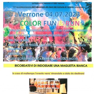 Verrone Color Fun & Run, un evento “per bambini colorati” Verrone Color Fun & Run, un evento “per bambini colorati”