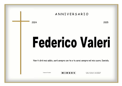 Federico Valeri, anniversario