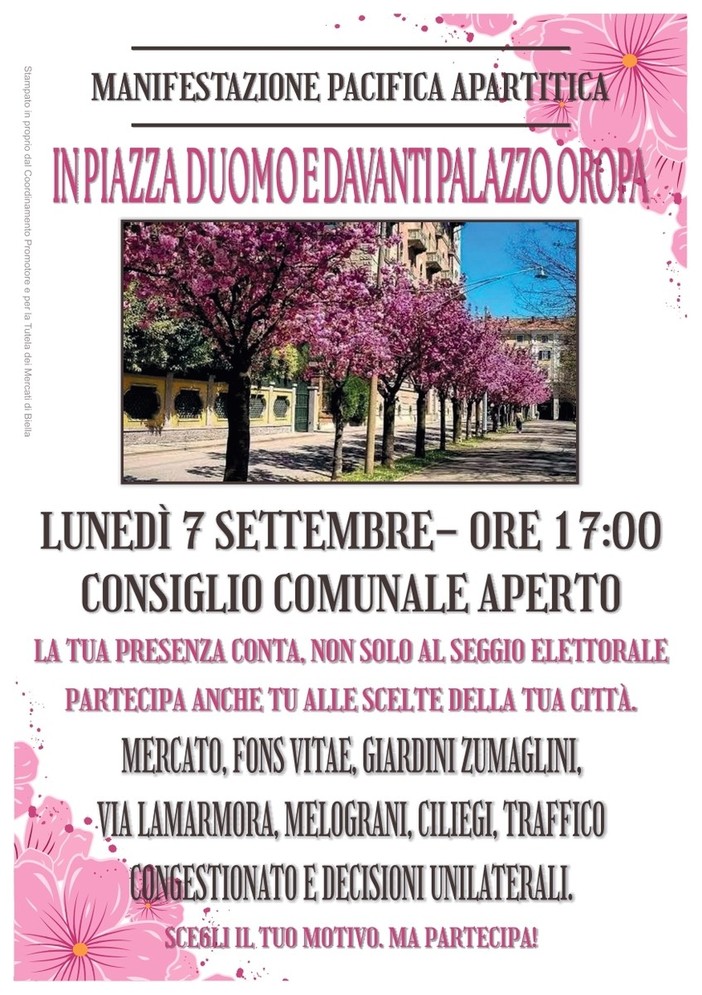 Biella, manifestazione pacifica contro le decisioni sulla città: lunedì Consiglio comunale aperto Biella, manifestazione pacifica contro le decisioni sulla città: lunedì Consiglio comunale aperto