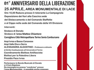 25 aprile a Donato Lace: cerimonia e interventi per l’81° anniversario della Liberazione