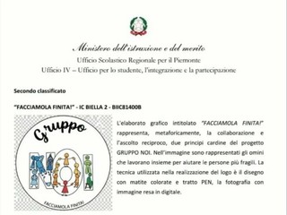 Greta Servo della media di Chiavazza conquista il secondo posto: suo il logo "Facciamola finita!" per il Gruppo Noi Piemonte FOTO Greta Servo della media di Chiavazza conquista il secondo posto: suo il logo "Facciamola finita!" per il Gruppo Noi Piemonte FOTO