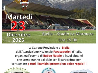 Babbo Natale Paracadutista torna a Biella!