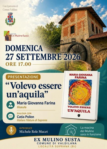 Al Mulino Susta la presentazione di “Volevo essere un’aquila” Al Mulino Susta la presentazione di “Volevo essere un’aquila”
