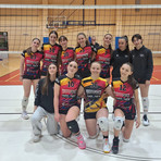 Le ragazze della Prima Divisione al termine della partita contro Volley Gattinara