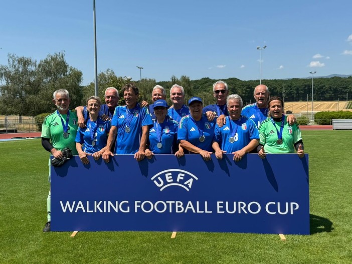 Walking football, l’Italia conquista l’argento alla Uefa Euro Cup 2026 FOTO