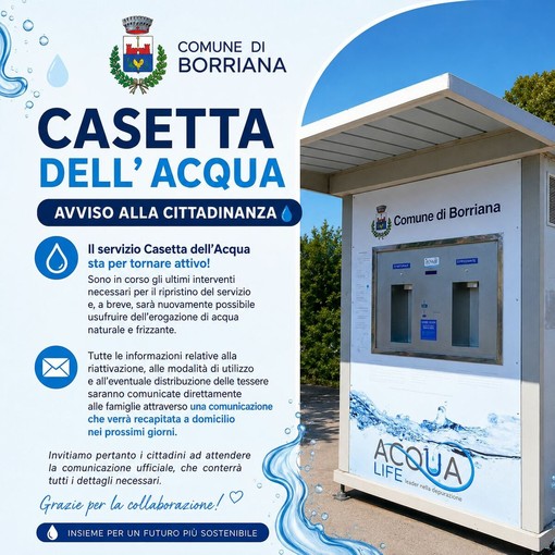 A Borriana torna in funzione la casetta dell'acqua A Borriana torna in funzione la casetta dell'acqua