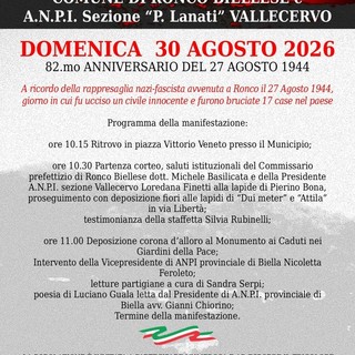 A Ronco l'82° anniversario del 27 agosto 1944