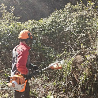 Mongrando, nuovo intervento di pulizia della roggia: in campo la Protezione Civile (foto dalla pagina Facebook di Insieme per Mongrando Michele Teagno Sindaco)