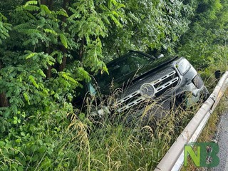 Super, incidente all'uscita di Vigliano, auto finisce nel fosso FOTO Davide Finatti per newsbiella.it