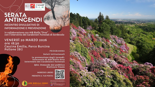 Serata antincendi al Parco Burcina: incontro di informazione e prevenzione