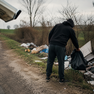Rifiuti abbandonati, l’alta Valle Elvo alza la voce contro l’inciviltà: in campo sanzioni e fototrappole (foto generata con l'IA)