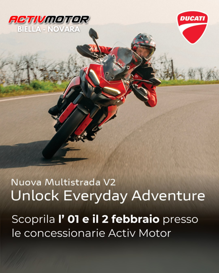 Nuova Ducati 2025, Multistrada V2 non conosce compromessi: segui il lancio da Activ Motor Biella - Gaglianico. Nuova Ducati 2025, Multistrada V2 non conosce compromessi: segui il lancio da Activ Motor Biella - Gaglianico.