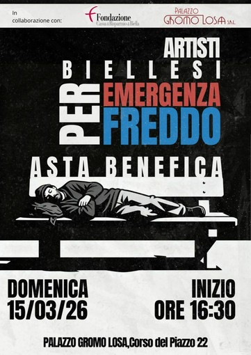 E' emergenza di senza fissa dimora:  all'asta opere di artisti e fotografi biellesi per raccogliere fondi