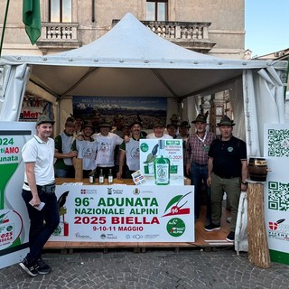 Gli Alpini di Candelo a Vicenza allo stand dell'Adunata 2025 a Biella
