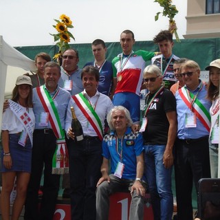 Filippo Borrione seduto durante il campionato italiano a cronometro Under 23 del luglio scorso