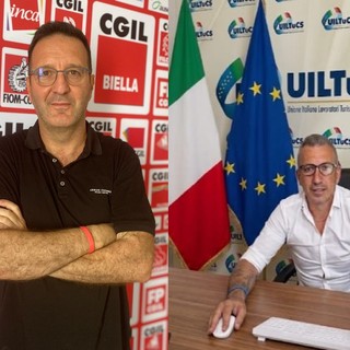 In foto, Stefano Martinotti e Antonio Di Maio, rispettivamente sindacalisti della Filcams/Cgil e della Uiltucs/Uil