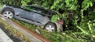 Super, incidente all'uscita di Vigliano, auto finisce nel fosso FOTO Davide Finatti per newsbiella.it